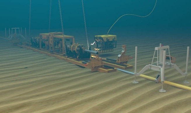 SSIV positioned and aligned with existing pipeline