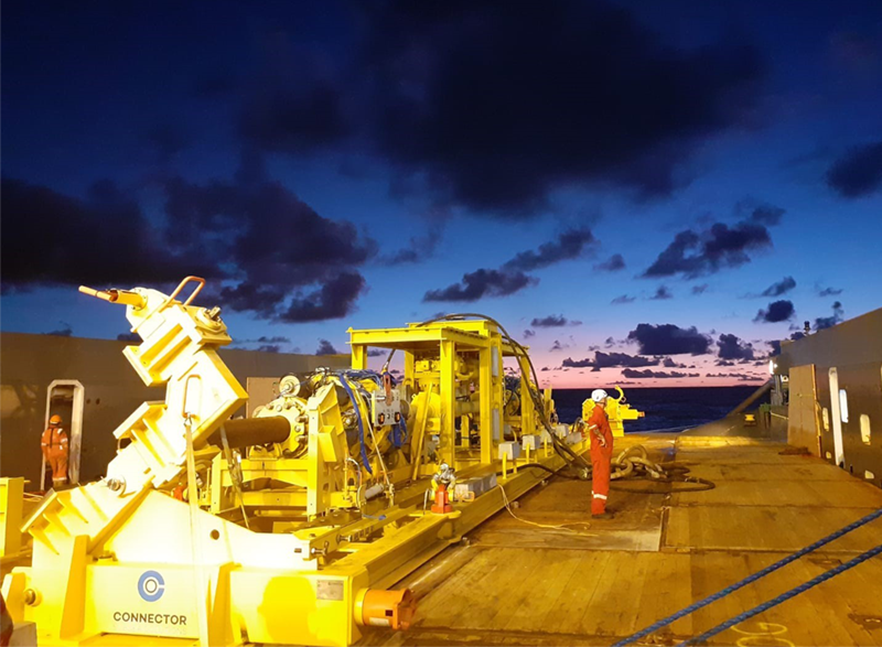 SSIV Skid mounted with diverless connectors, awaiting installation