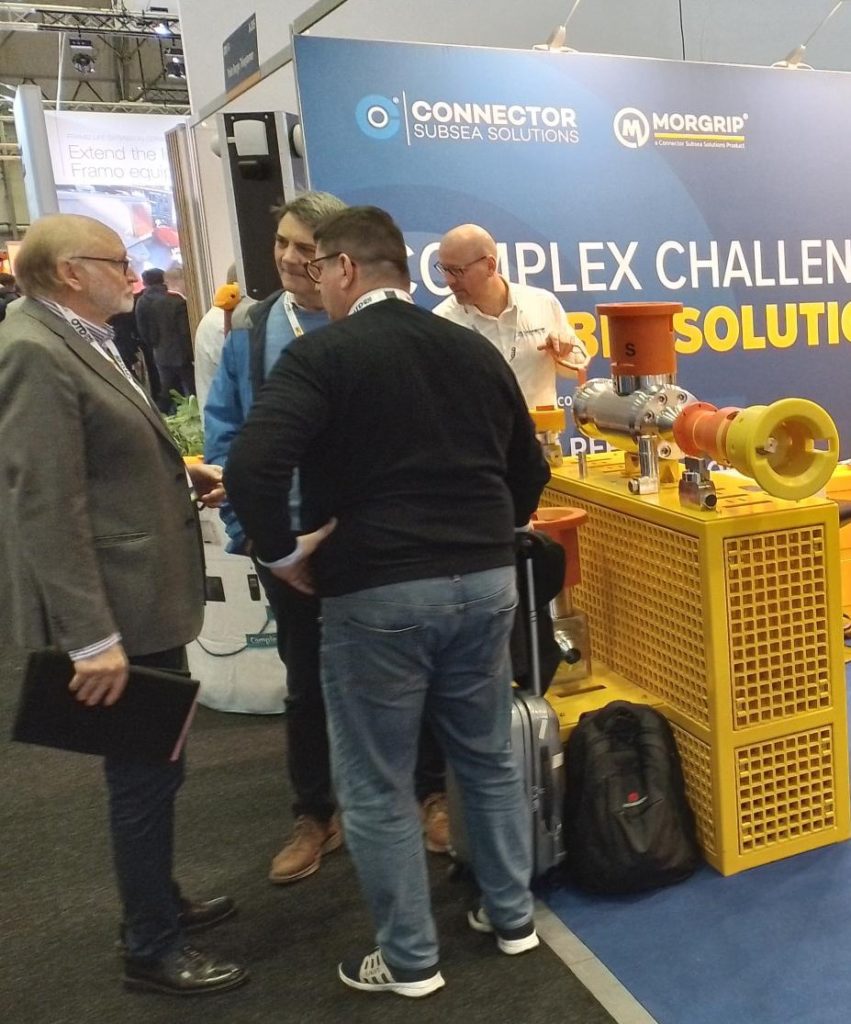 The enthusiasm of the attendees crowding over Connector Subsea Solutions stand at Offshore Technology Day 2024