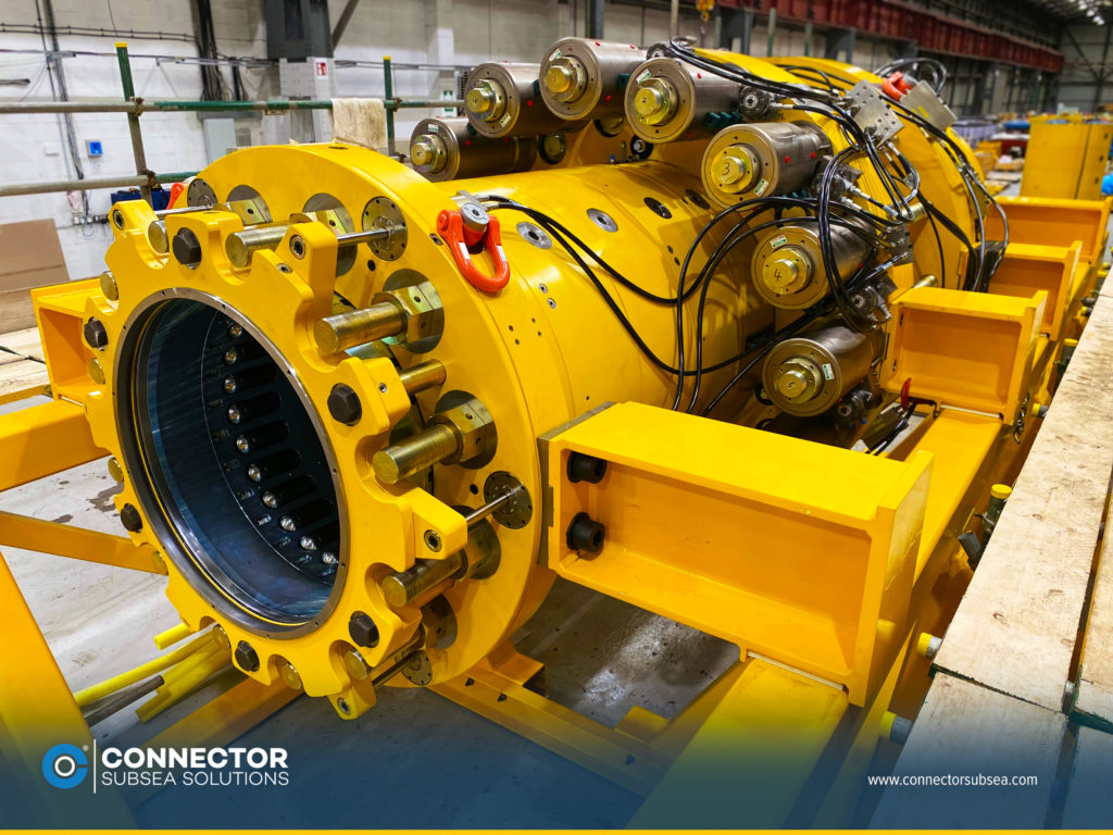 MORGRIP Diverless Connector ready to be tested, and fitted with ROV tensioners