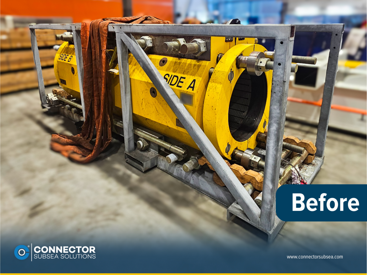 The MORGRIP Subsea Pipeline Clamp before the refurbishment process by the CSS team.