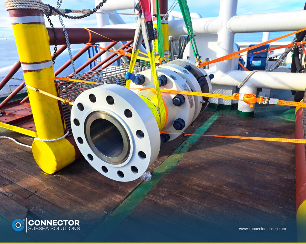 MORGRIP® Collet Connector on deck, ready for technical specification validation for Gulf of Thailand subsea pipeline repair.